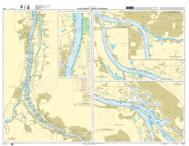 Duitse kaart 5 - River Weser, Brake to Bremen